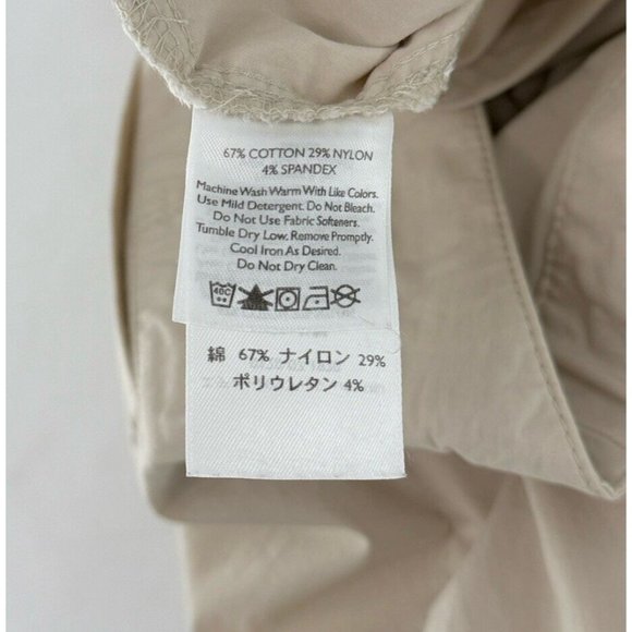 Eddie Bauer Women’s Khaki Snap Button Drawstring Cotton Nylon Skirt Sz 10 Preppy - Picture 5 of 9